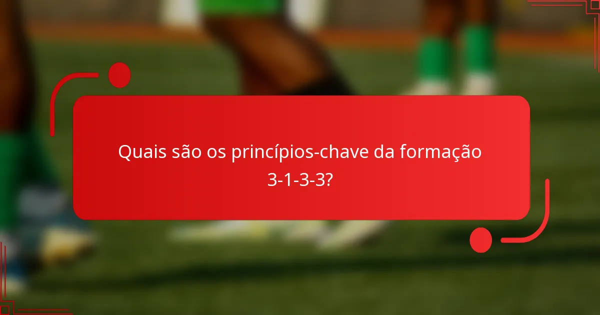 Quais são os princípios-chave da formação 3-1-3-3?
